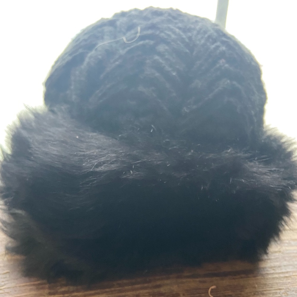 NEIMAN MARCUS BLACK WINTER FAUX FUR HAT BY GREVI MODE FIRENZE ITALY